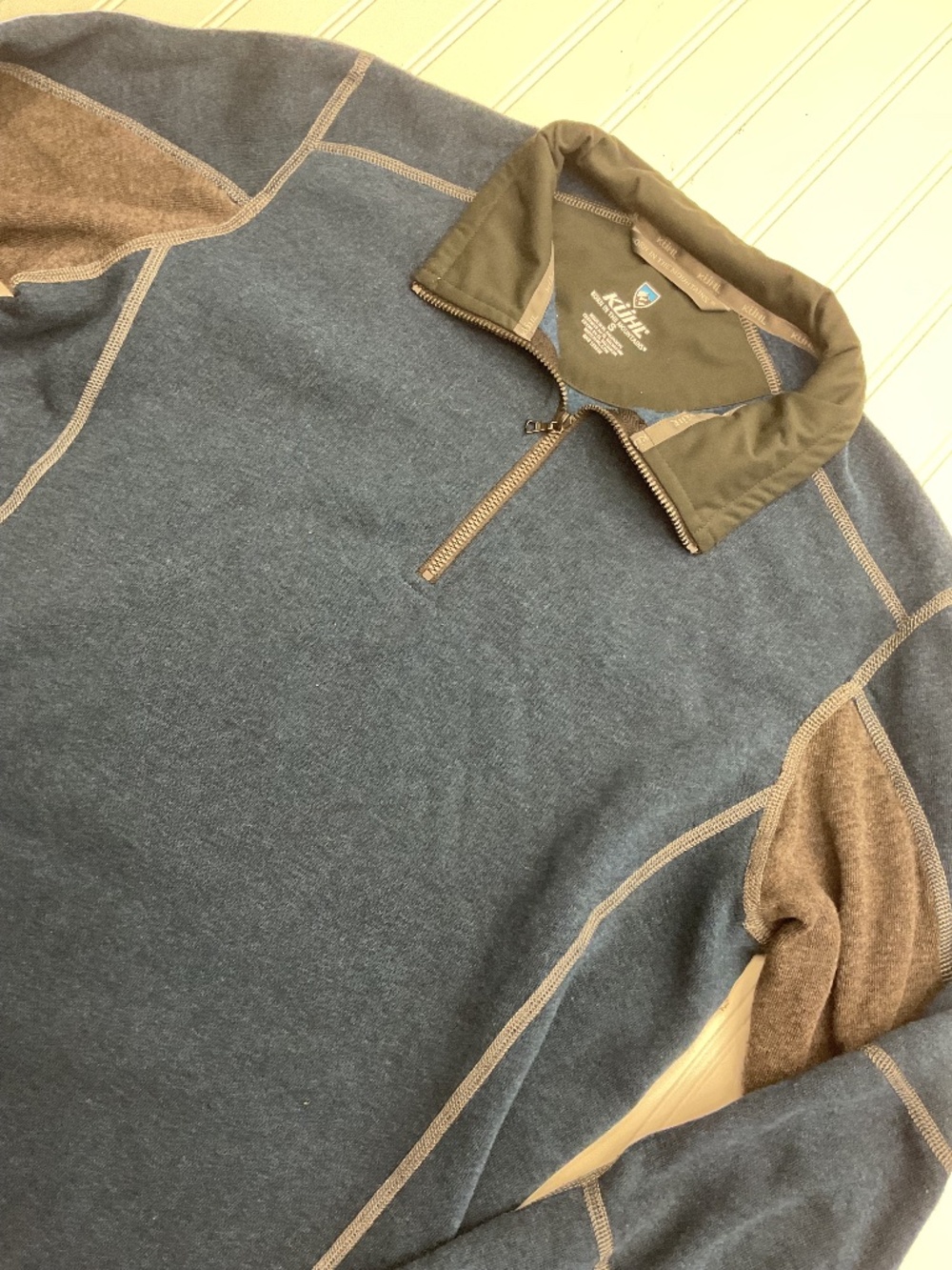 Kuhl Revel 1/4 Zip Pullover Fleece Sweater Blue Gray M
